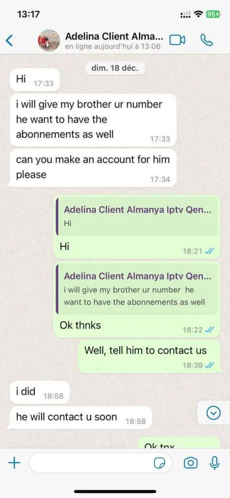 Vontv Customer Support WhatsApp Live Chat Testimonial Screenshot 5